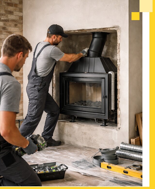 Установка каминных топок в Липецке: монтаж, подключение