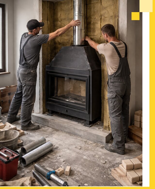Изготовление и монтаж закрытых каминов в Липецке под ключ