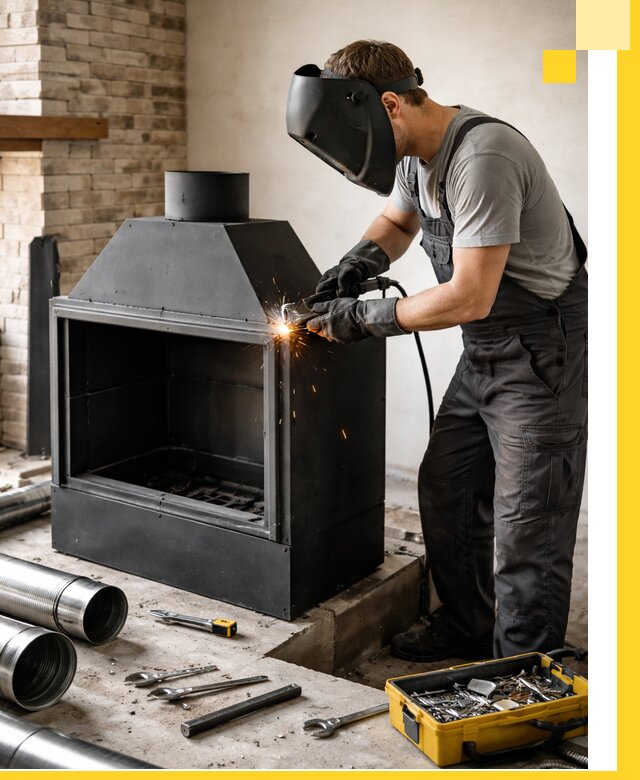 Продажа и установка металлических каминов в Липецке под ключ