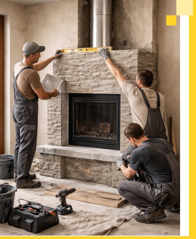 Профессиональный монтаж каминов под ключ в Липецке для дома