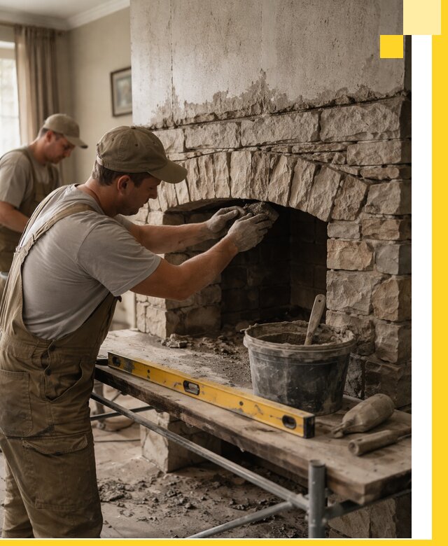 Изготовление каминов под ключ в Липецке, монтаж и отделка