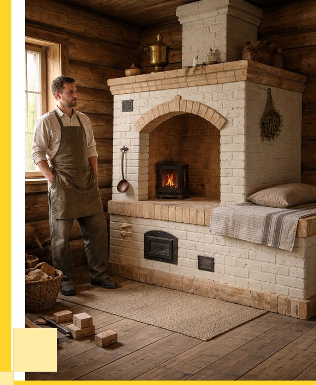 Русские печи с лежанкой под ключ в Липецке от 155910 р. ЭриданЛпц