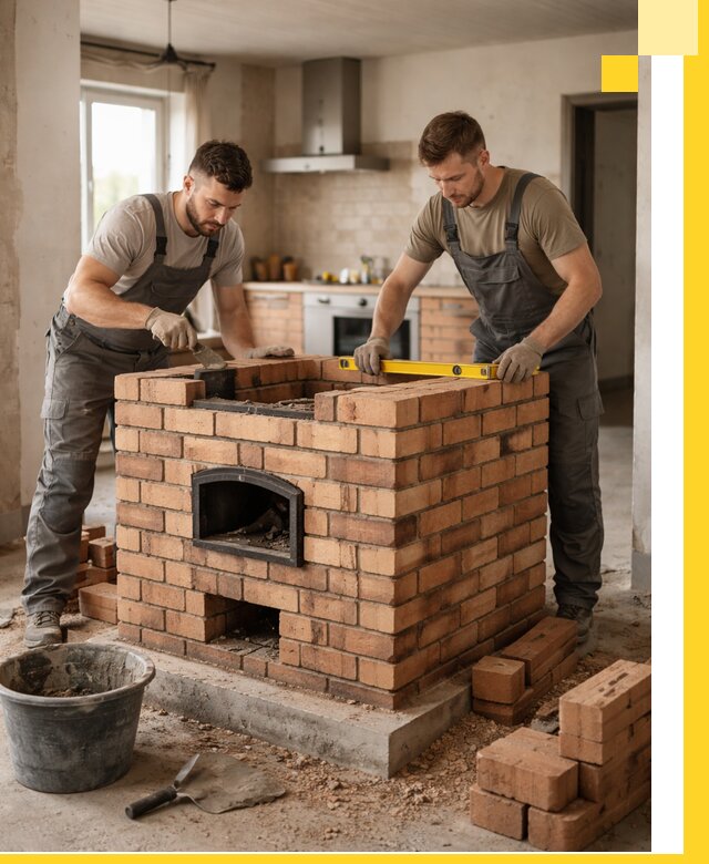 Установка и монтаж печей в частном доме в Липецке под ключ