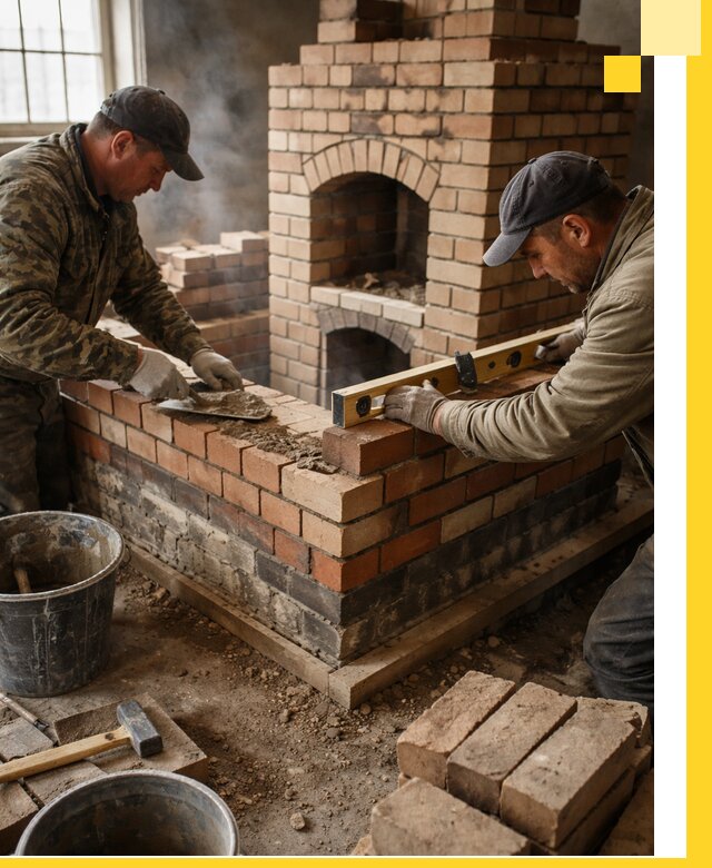 Изготовление и монтаж печей и каминов из кирпича в Липецке