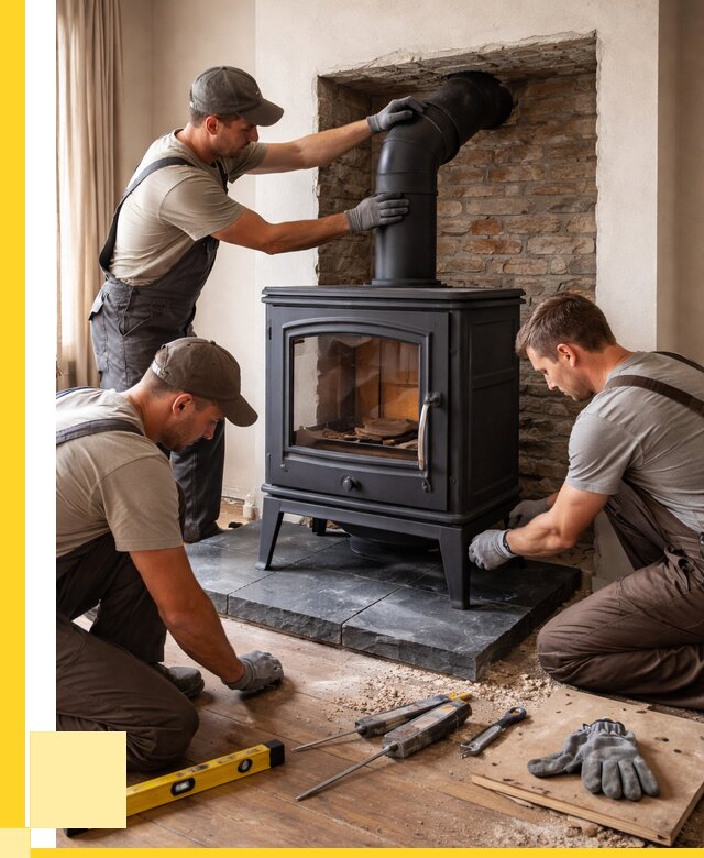 Монтаж печи камина в частном доме в Липецке от 25985 р. | ЭриданЛпц
