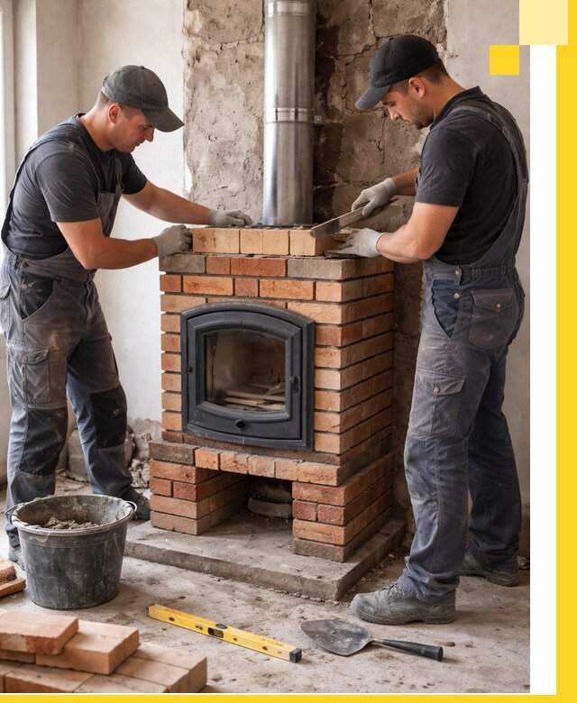 Монтаж печи камина под ключ в Липецке с гарантией и пусконаладкой