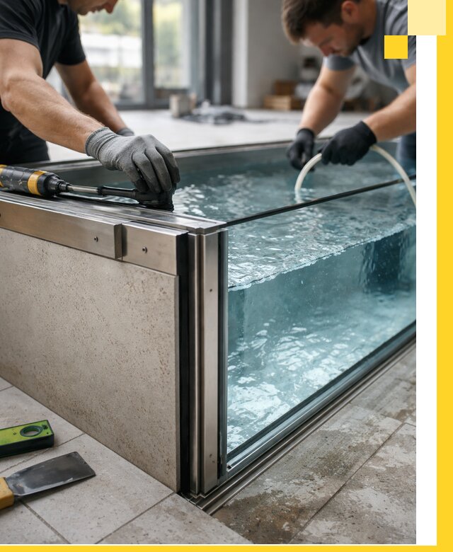 Проектирование и монтаж стеклянных бассейнов в Липецке