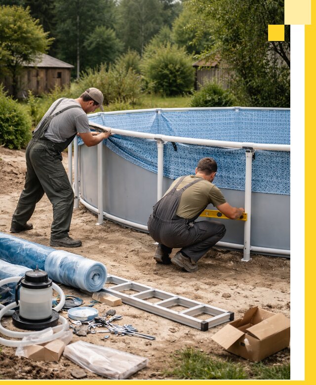 Установка и монтаж каркасных бассейнов в Липецке под ключ