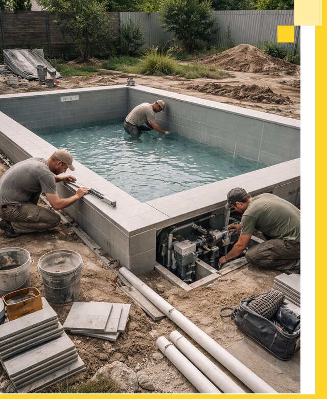 Строительство и монтаж бассейнов для дачи под ключ в Липецке