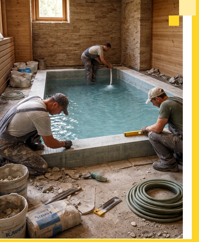 Проектирование и строительство бассейнов для бани в Липецке