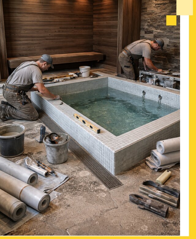 Установка и строительство бассейнов для сауны в Липецке