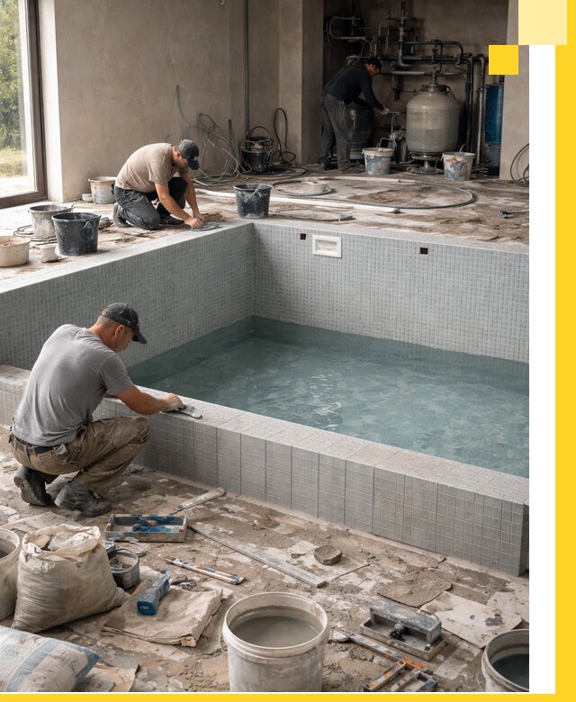 Строительство и монтаж бассейнов в помещении в Липецке