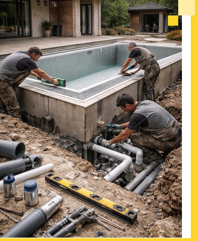 Строительство переливных бассейнов в Липецке под ключ