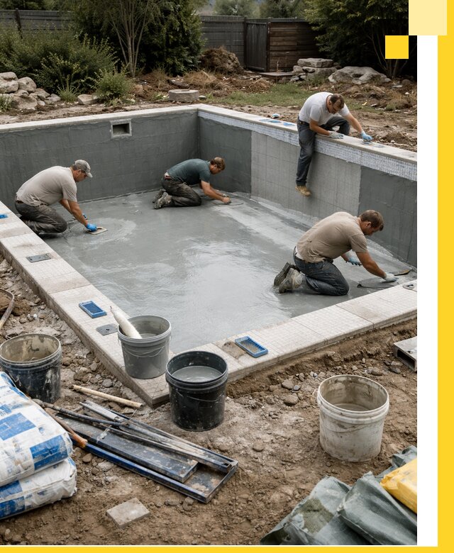 Изготовление и монтаж чаши бассейна под ключ в Липецке