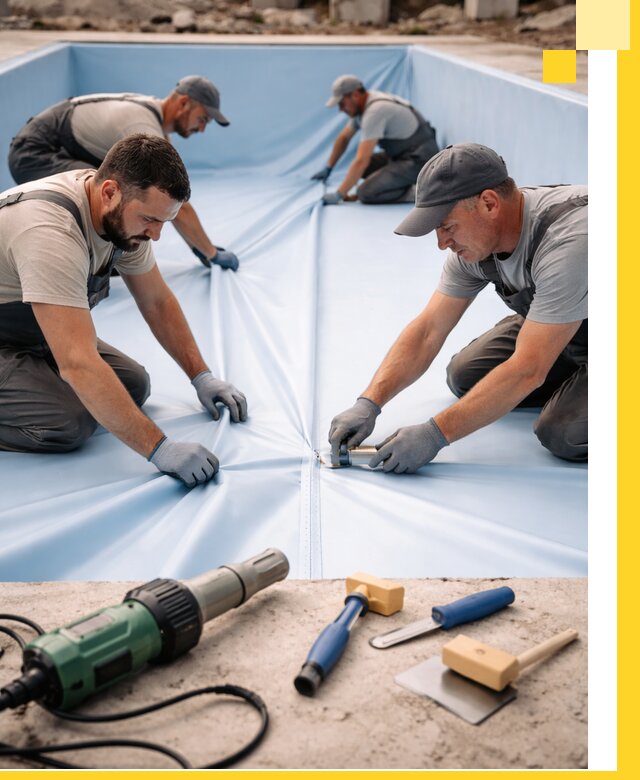 ПВХ пленка для бассейнов с монтажом и гарантией в Липецке