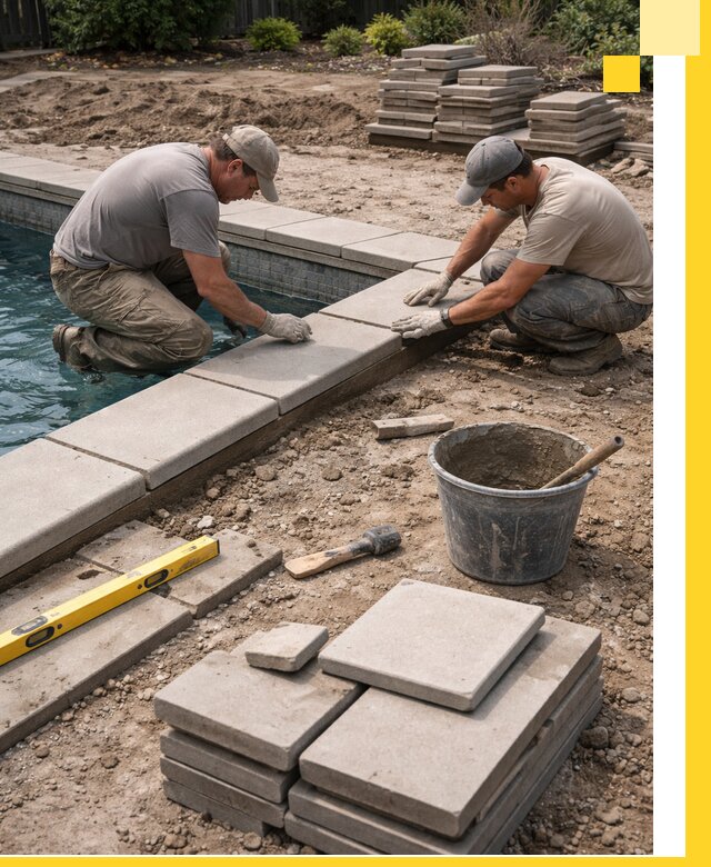 Установка и изготовление копингового камня для бассейнов в Липецке