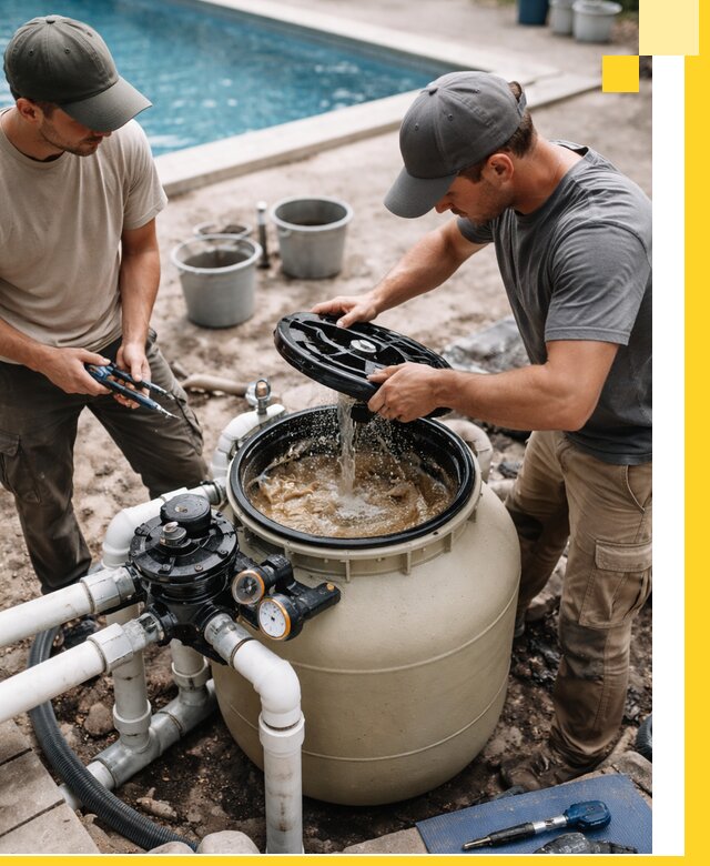 Установка и обслуживание песочных фильтров для бассейнов в Липецке