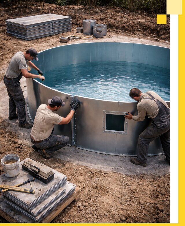 Круглые бассейны под ключ в Липецке проектирование и монтаж