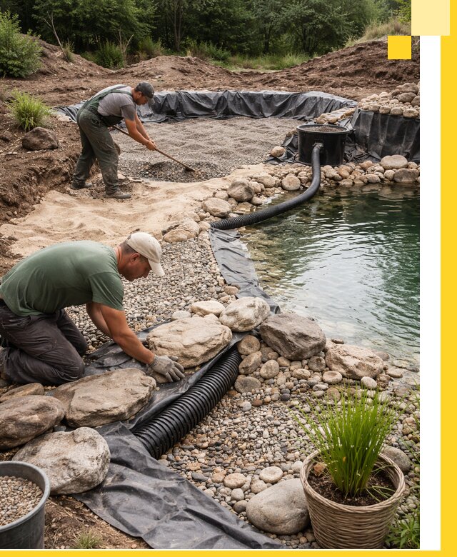 Строительство природных бассейнов и озер в Липецке под ключ