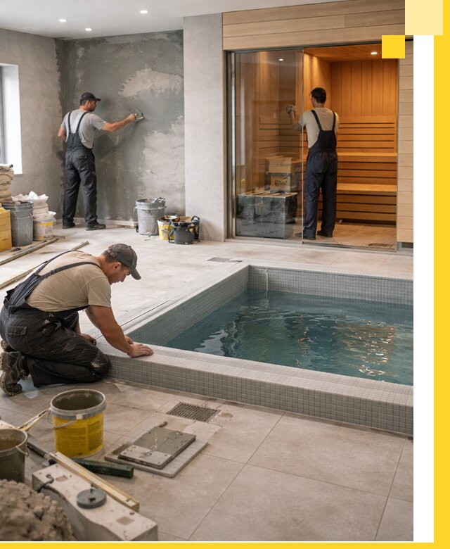 Проектирование и строительство сауны с бассейном в Липецке