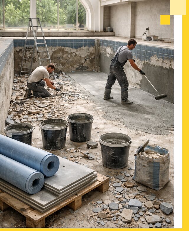 Реконструкция бассейнов в Липецке: ремонт, гидроизоляция