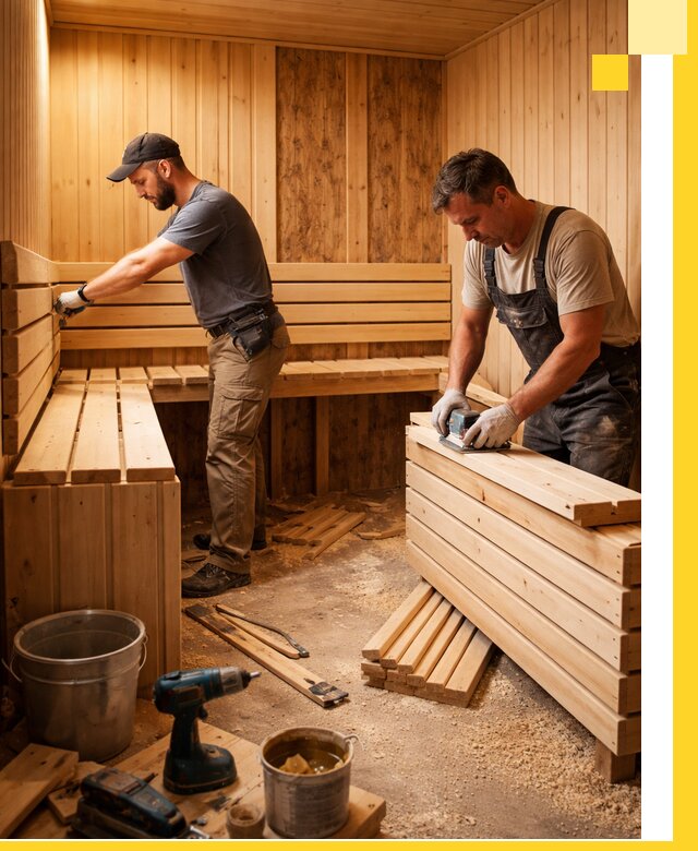 Профессиональный комплексный ремонт саун под ключ в Липецке