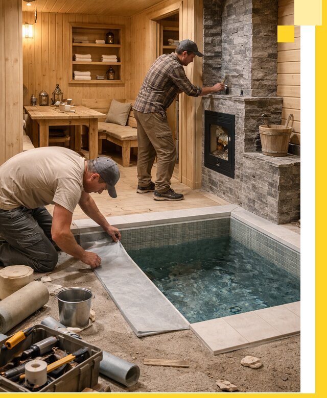 Строительство бань с комнатой отдыха под ключ в Липецке