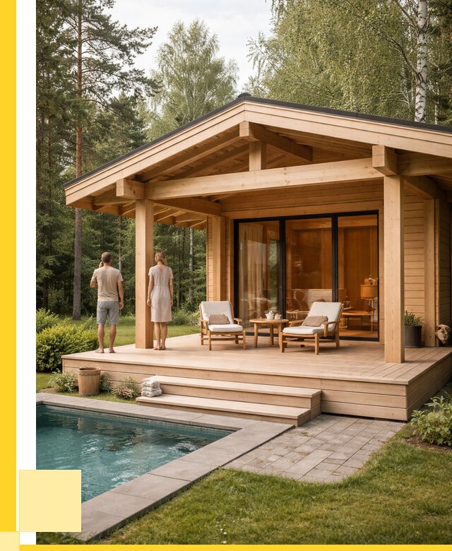 Бани с террасой под ключ в Липецке от 623640 р. | ЭриданЛпц