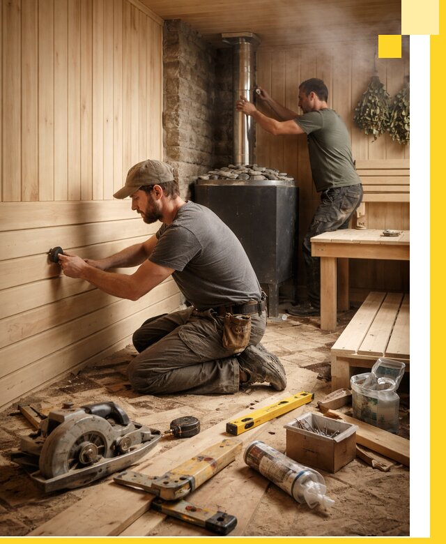 Полное строительство и оснащение парных под ключ в Липецке