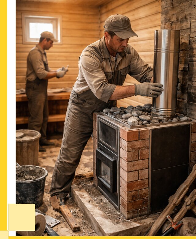 Монтаж печи в бане под ключ в Липецке от 20788 р. | ЭриданЛпц