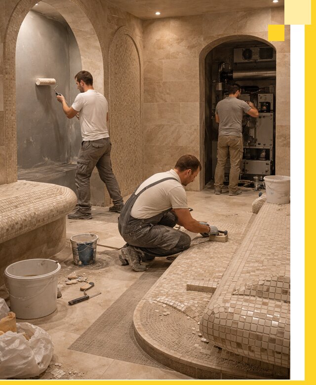 Строительство бани с хамамом и бассейном под ключ в Липецке