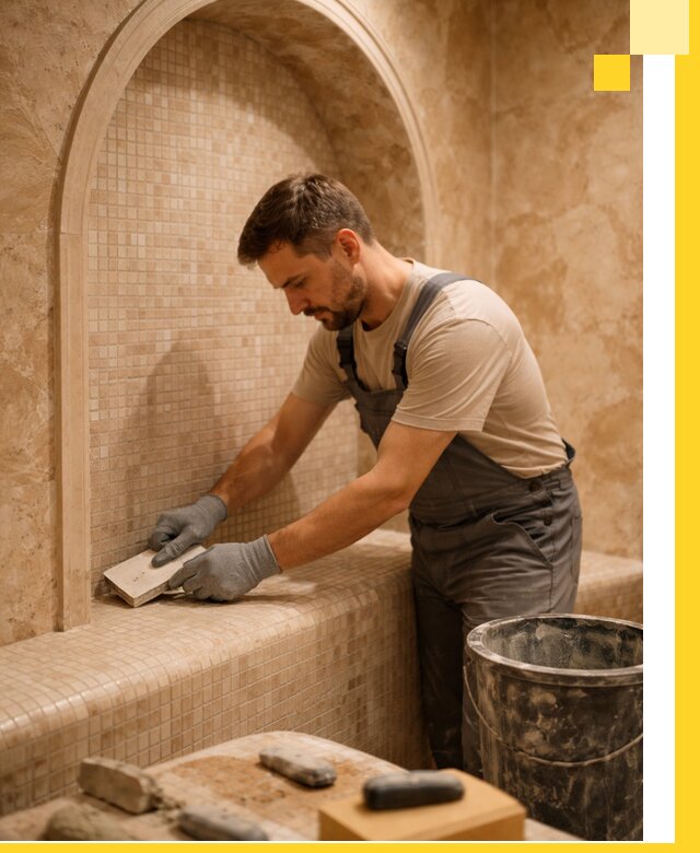 Профессиональная отделка хамамов с мозаикой под ключ в Липецке