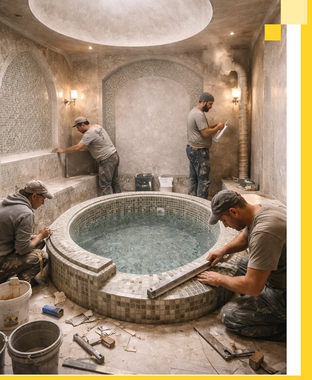 Профессиональное строительство хамама с бассейном в Липецке под ключ